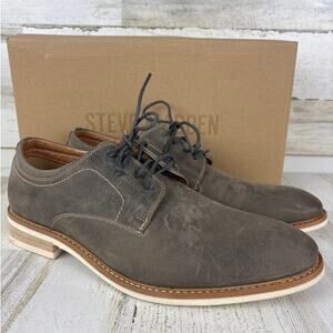 Steve Madden mens 9 Kacion grey suede leather lace up oxford loafer new dress